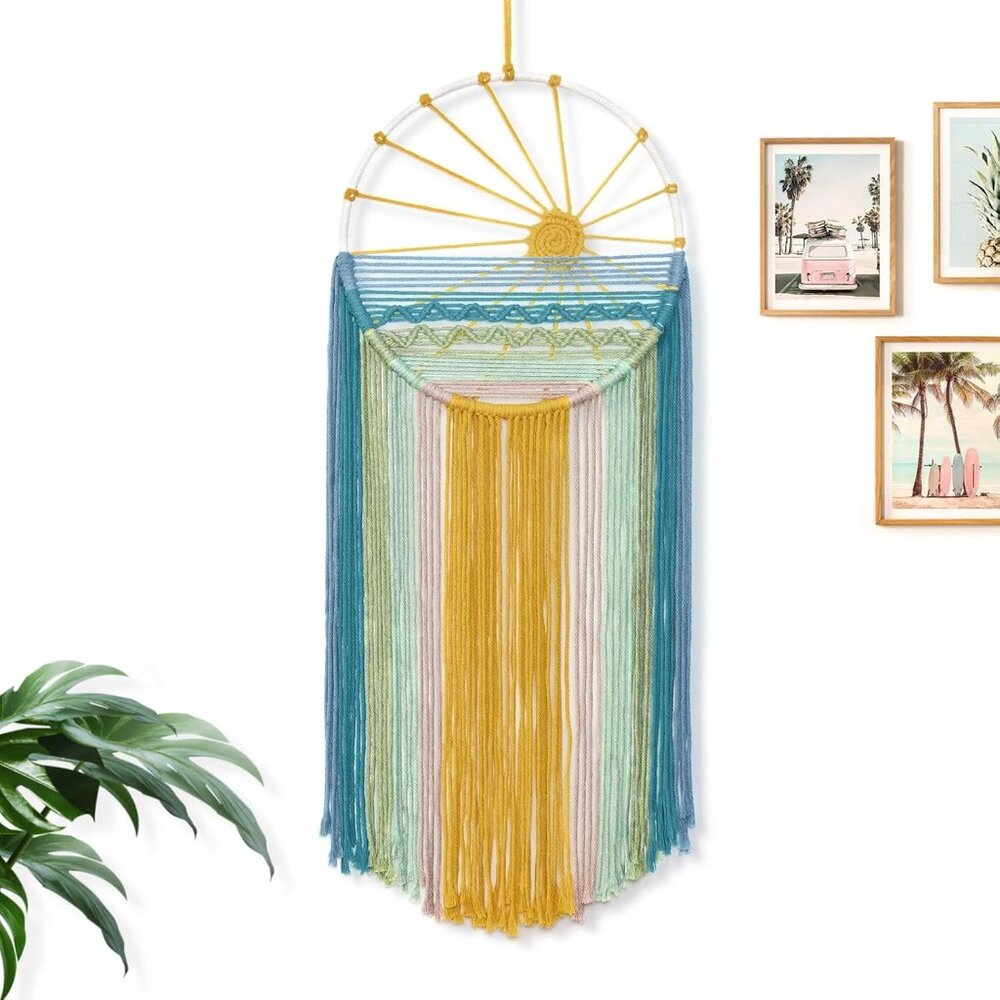 Macrame wall decor - sun and waves 11.8 x 27.6